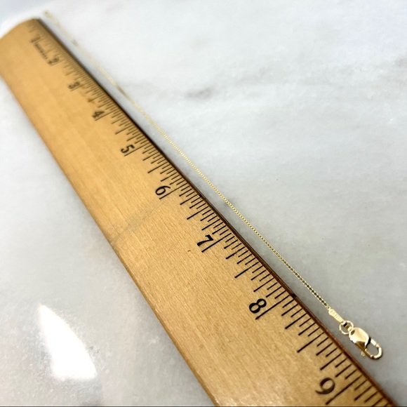 10K Yellow Gold 9” Box Link Chain Bracelet w/Lobster Clasp .9mm 1.37g - New - Picture 5 of 5